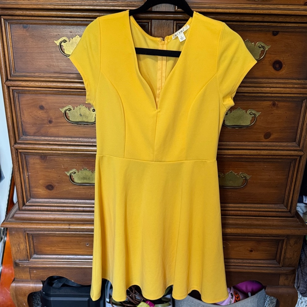 Yellow Cap Sleeve Dress